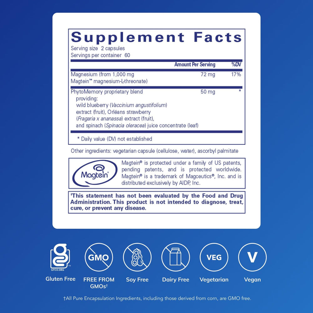 CogniMag label highlights Magtein and brain health benefits.