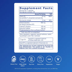 Pure Encapsulations CogniPhos label close-up highlighting premium ingredients.