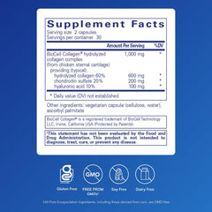 Pure Encapsulations Collagen JS capsules in hand for daily supplementation