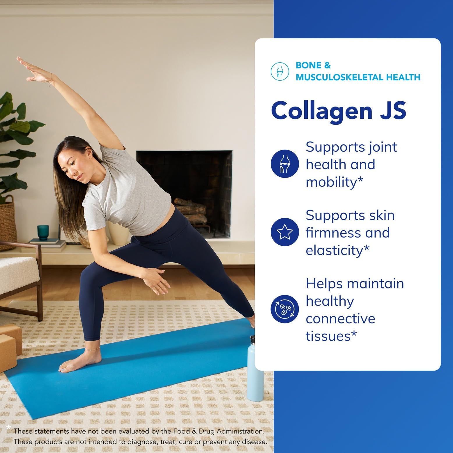 Close-up of Pure Encapsulations Collagen JS label showing gluten-free and non-GMO claims