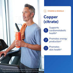Copper (Citrate) label from Pure Encapsulations highlights absorption-friendly formulation