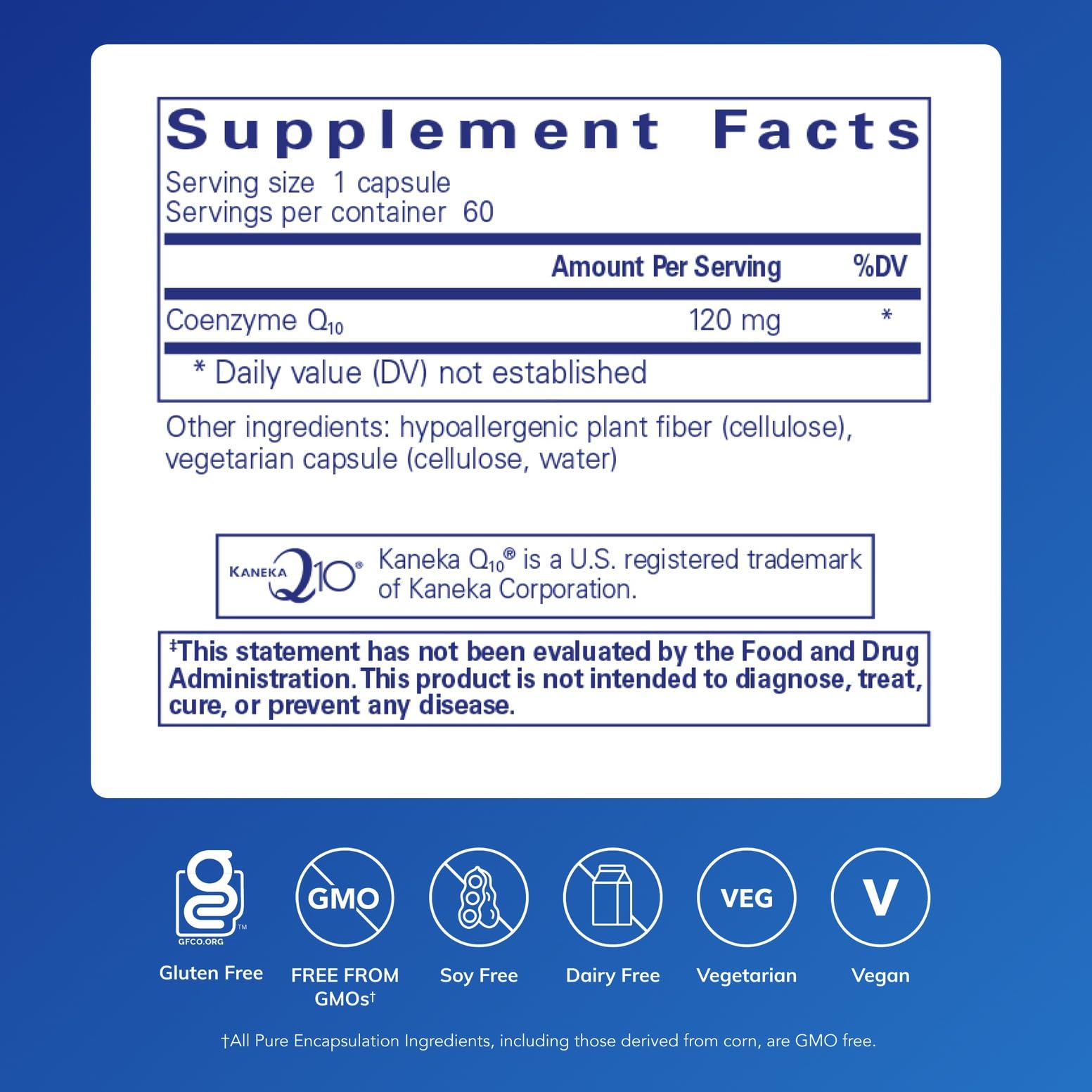 Pure Encapsulations CoQ10 capsules close-up for energy support.