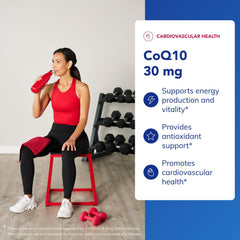 Pure Encapsulations CoQ10 capsules closeup show small, easy-to-swallow capsules