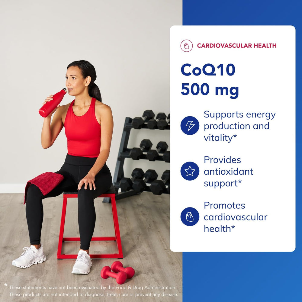 Pure Encapsulations CoQ10 500 mg label detail highlights purity and allergen-free ingredients.
