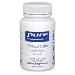 Pure Encapsulations Cortisol Calm bottle front view showing potential stress support option.