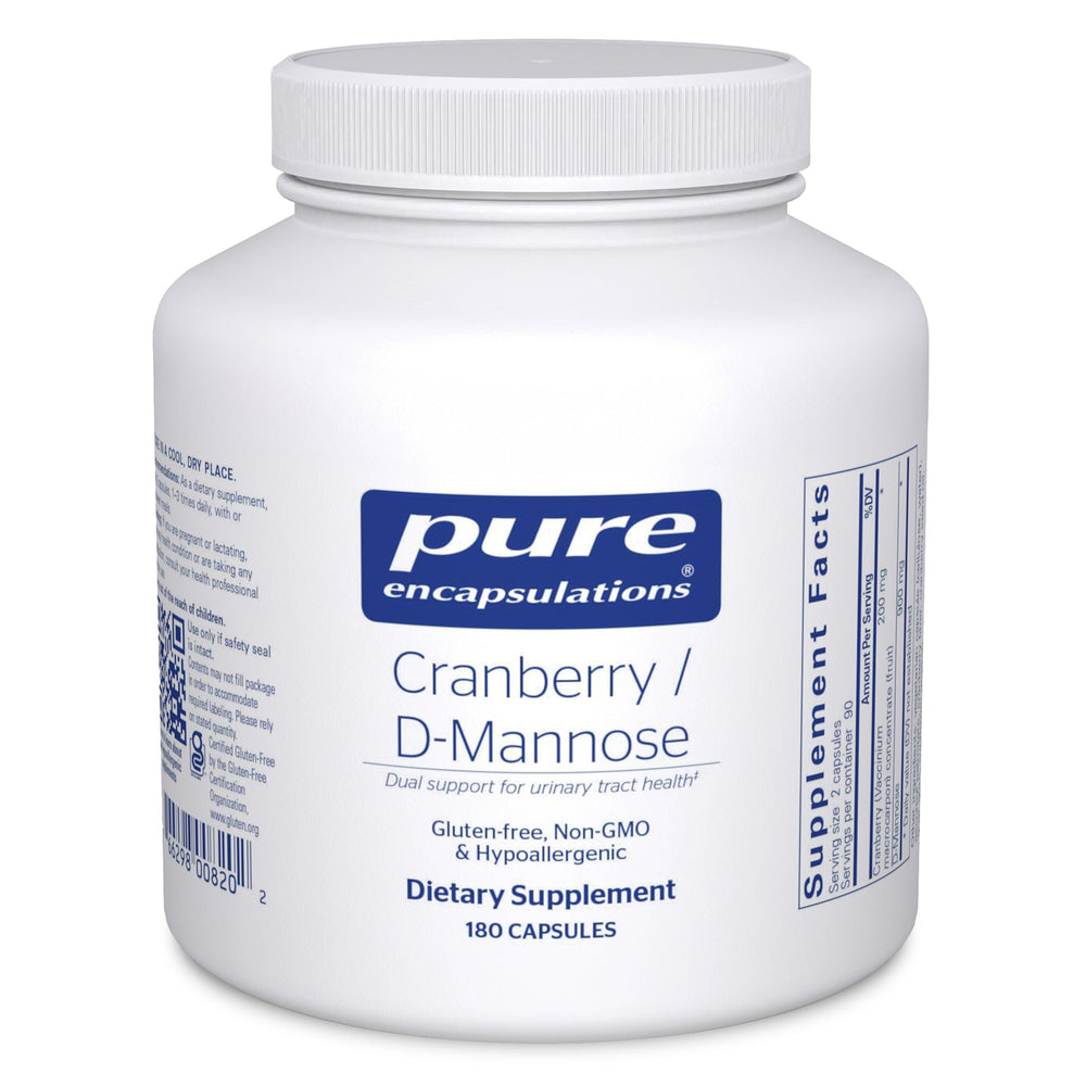 Pure Encapsulations Cranberry D-Mannose bottle front for urinary health