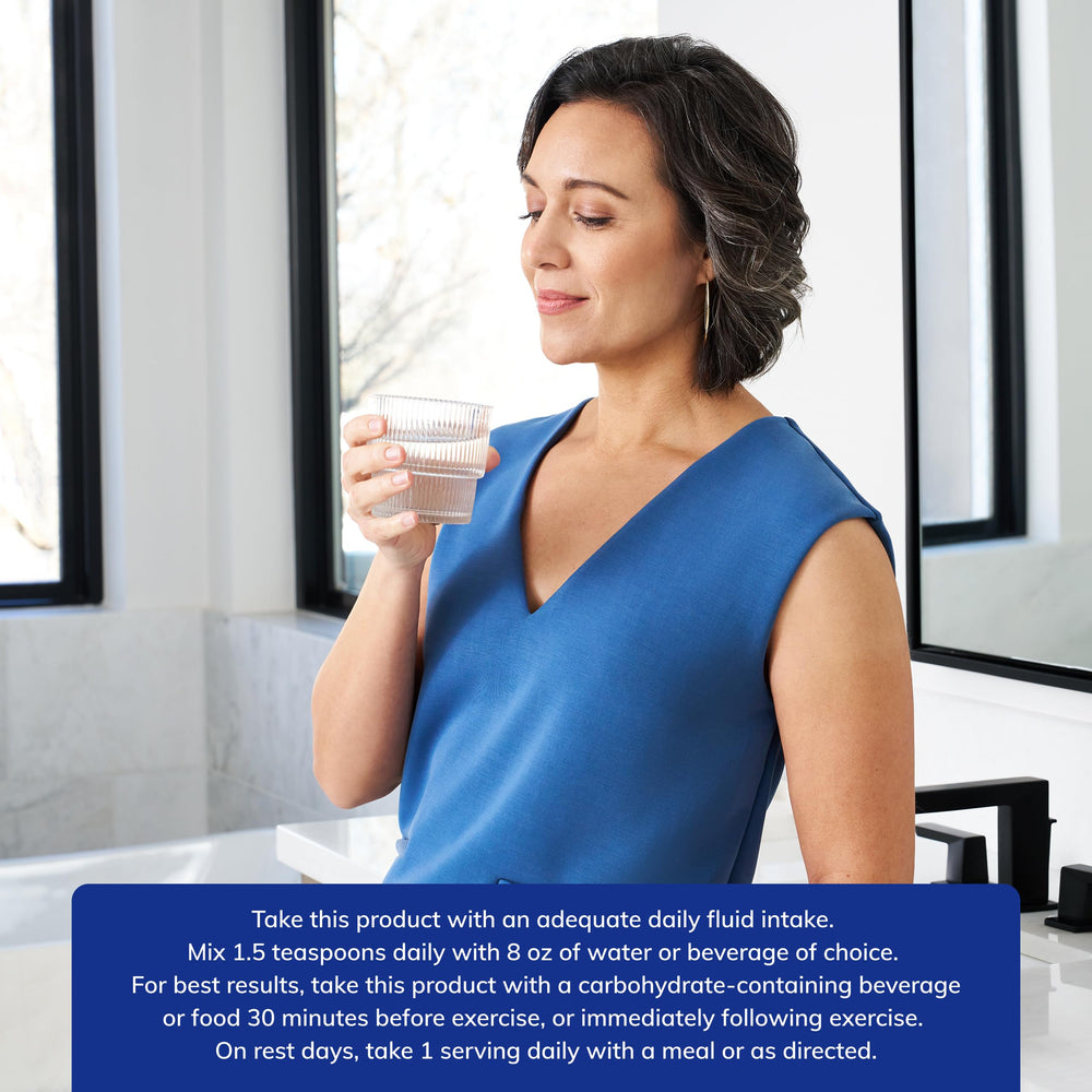 Mixed creatine beverage ready after exercise hints at recovery support.