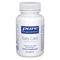 Pure Encapsulations Daily Calm bottle front view, supports calm focus through daily use