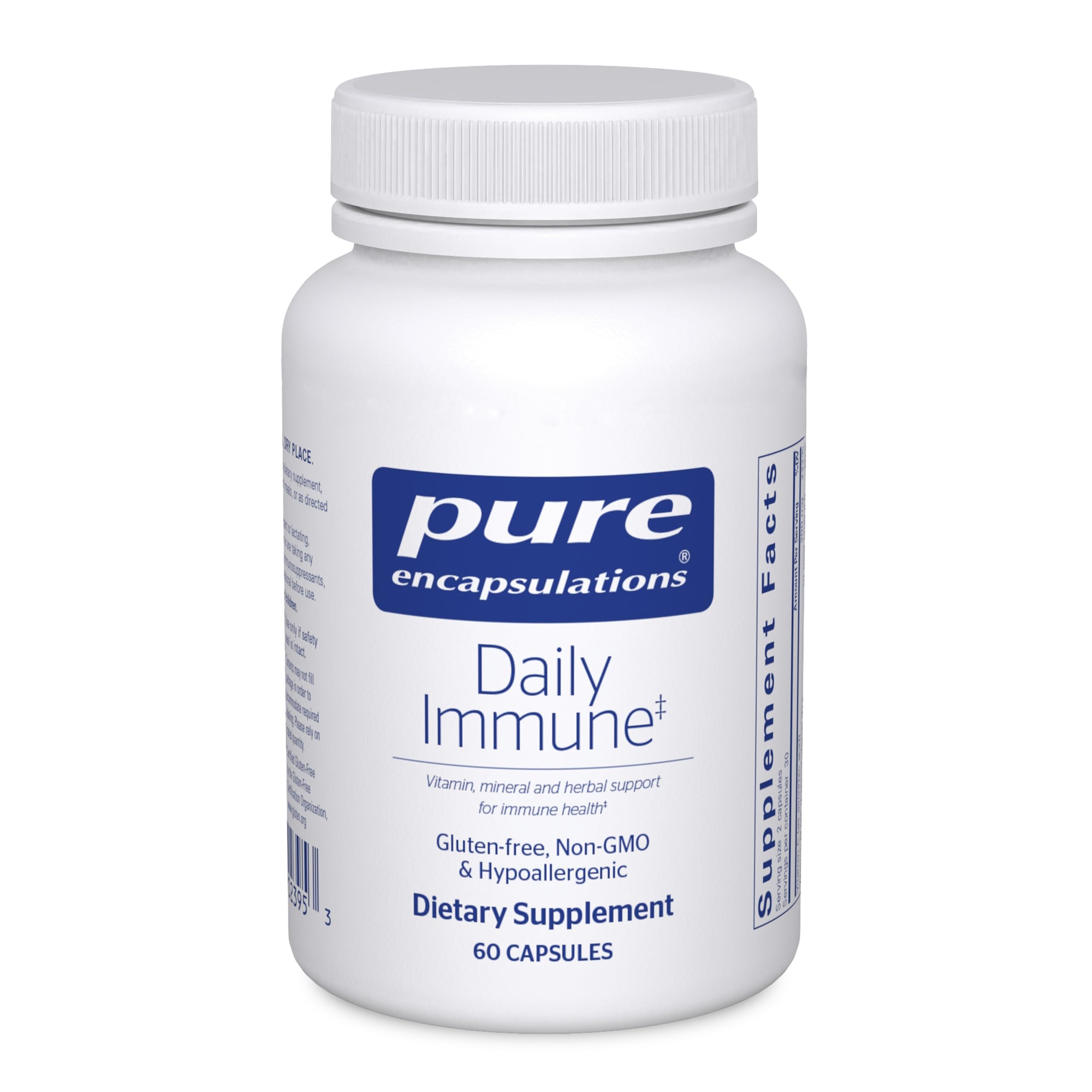 Pure Encapsulations Daily Immune bottle front for everyday immune support.