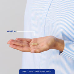 DGL Plus capsules shown as easy daily dose before meals