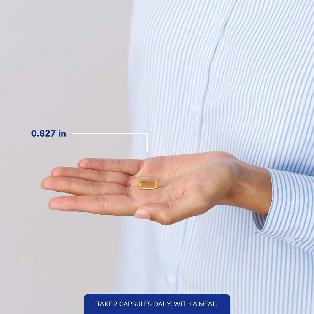Close-up of DHA Ultimate softgel capsules highlighting purity and quality.