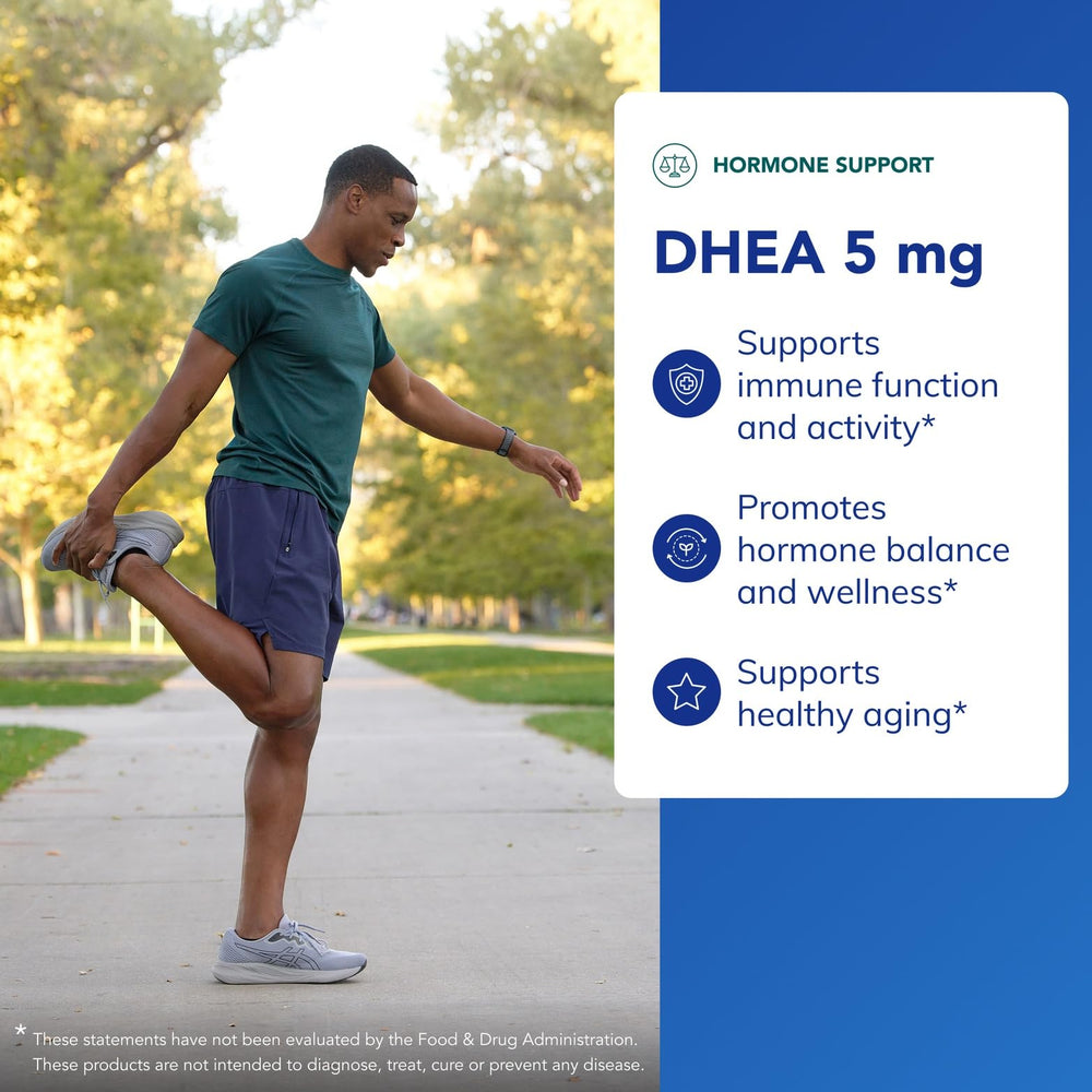 Pure Encapsulations DHEA 5 mg micronized capsules—suitable for both men and women seeking balance.