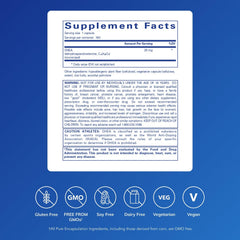 Close-up of Pure Encapsulations DHEA capsules highlighting micronized formula.