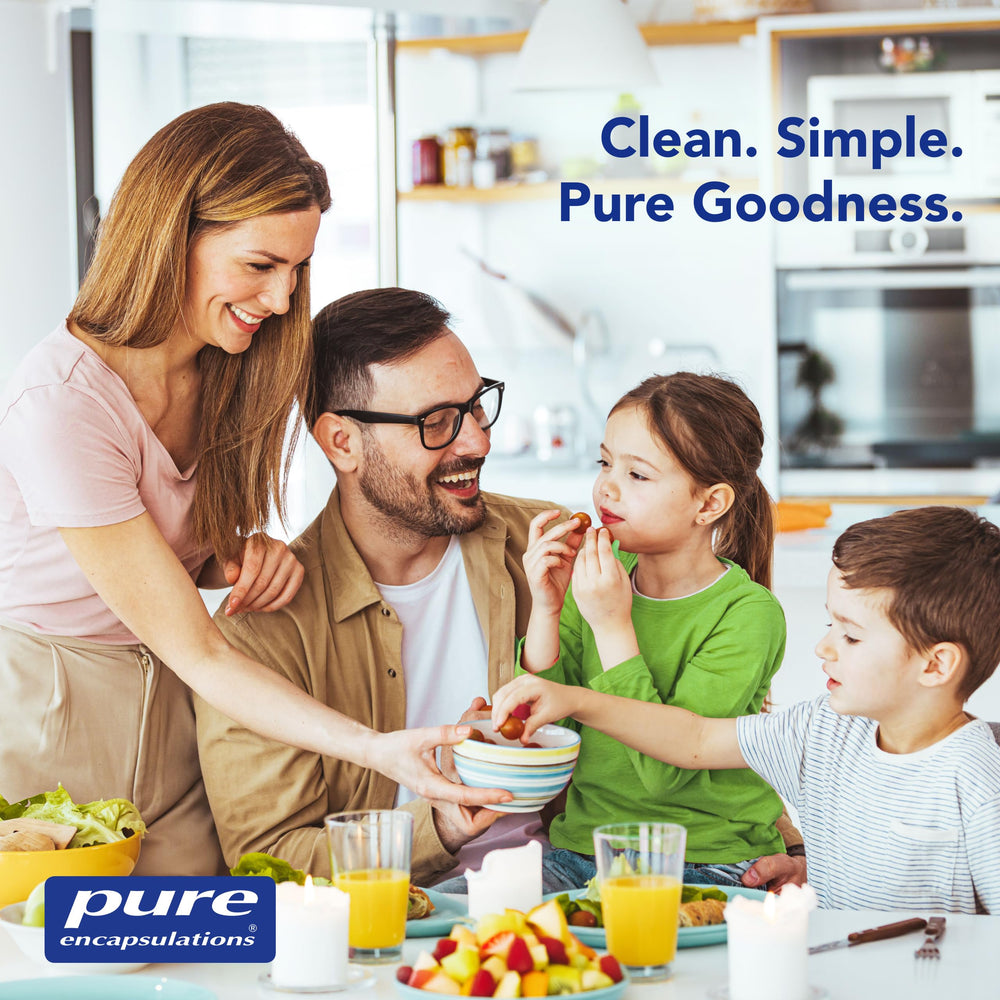 Pure Encapsulations digestive balance bottle emphasizes clear capsule count and reliability.