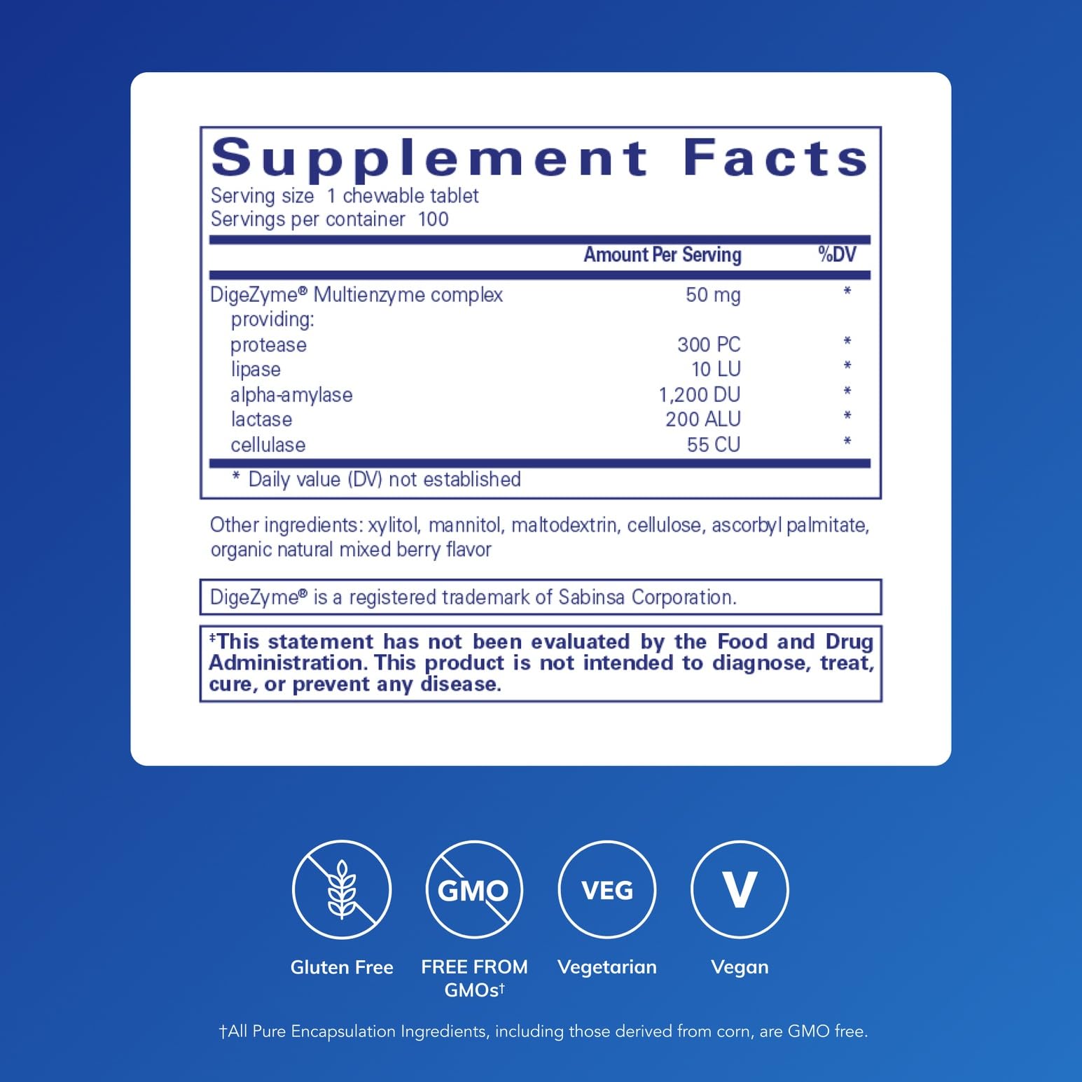 Pure Encapsulations Digestive Enzyme Chewables being poured for convenient digestion support.