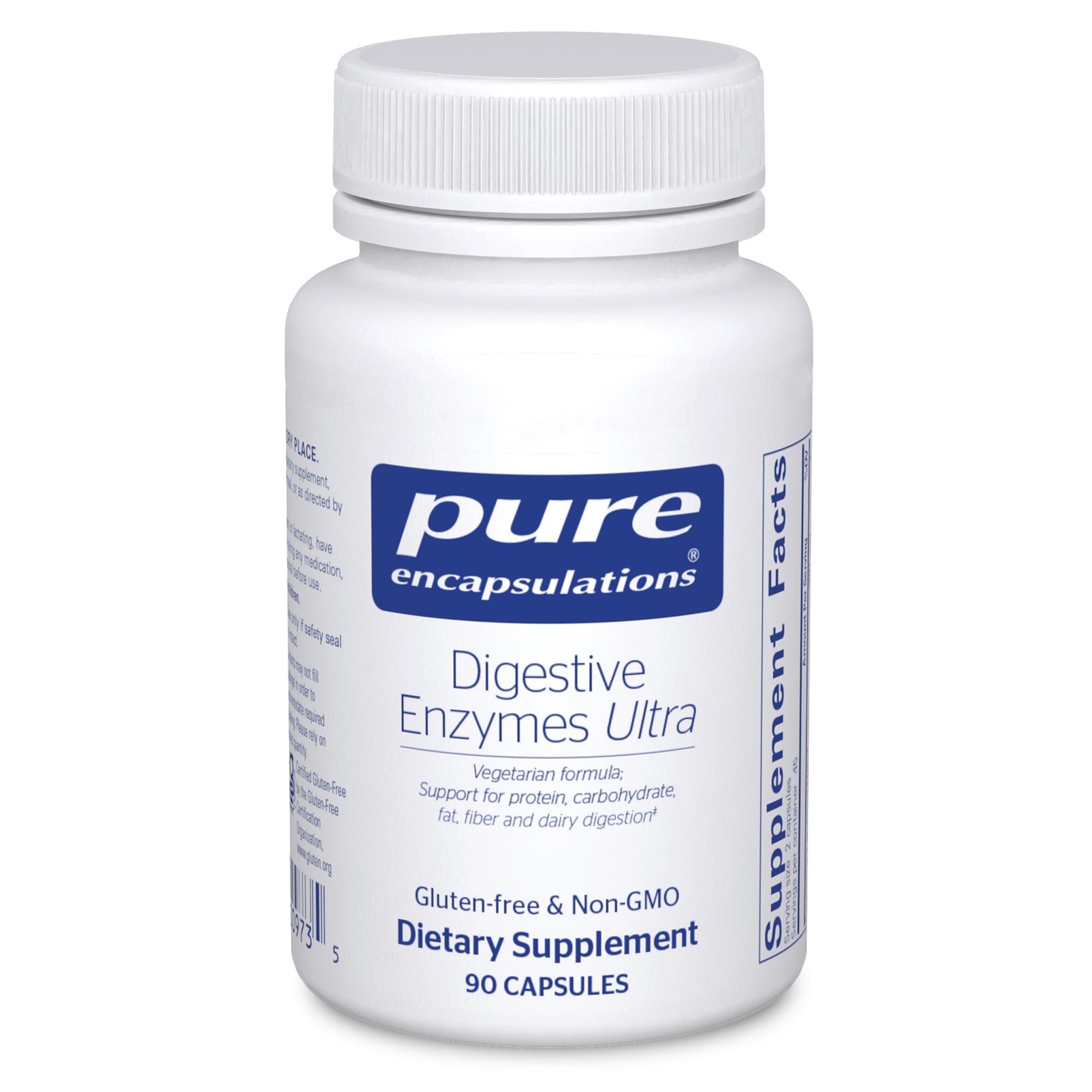 Pure Encapsulations Digestive Enzymes Ultra bottle for broad-spectrum digestion.