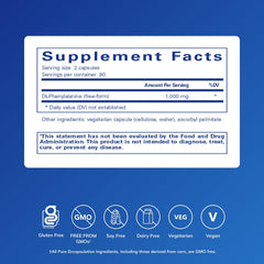 Pure Encapsulations DL-Phenylalanine capsules close-up highlighting premium ingredients for memory support.