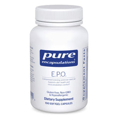 Pure Encapsulations E.P.O softgel bottle ready for daily skin support.