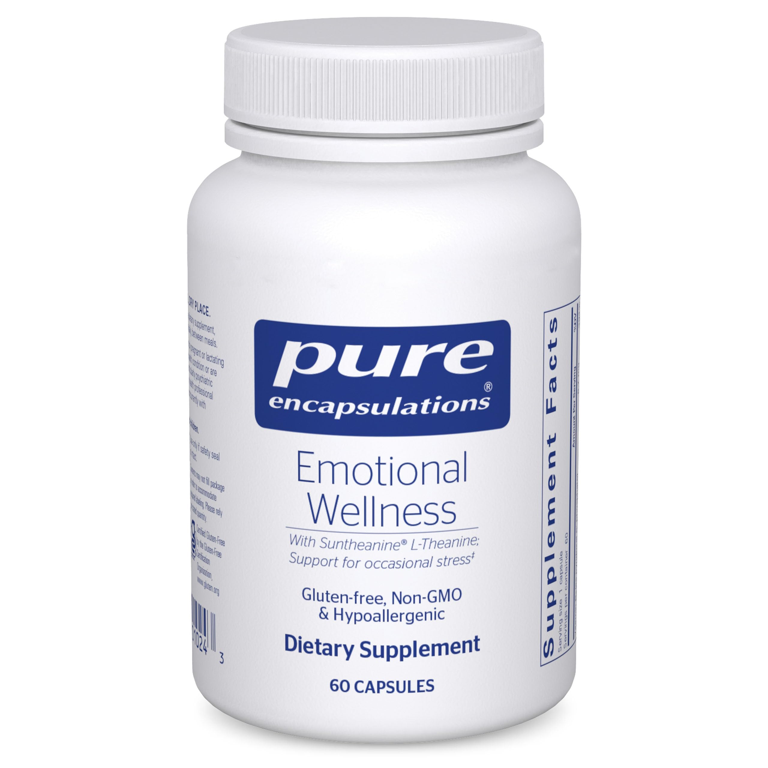 Pure Encapsulations Emotional Wellness bottle front highlighting packaging and stress support