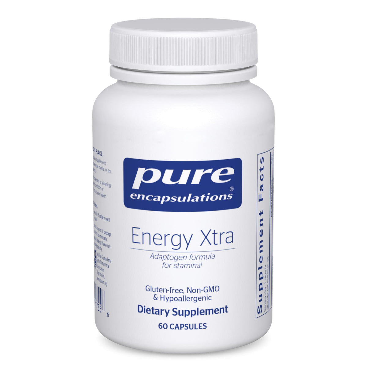 Pure Encapsulations Energy Xtra bottle with pour for everyday energy support during focused work.