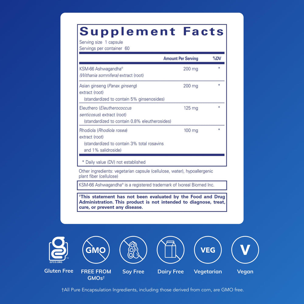 Close-up of Energy Xtra capsules showcasing the adaptogen blend for stamina.