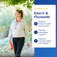 Close-up of Ester-C & Flavonoids label highlighting ingredients.