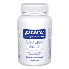Pure Encapsulations EyeProtect Basics bottle front for daily eye support.