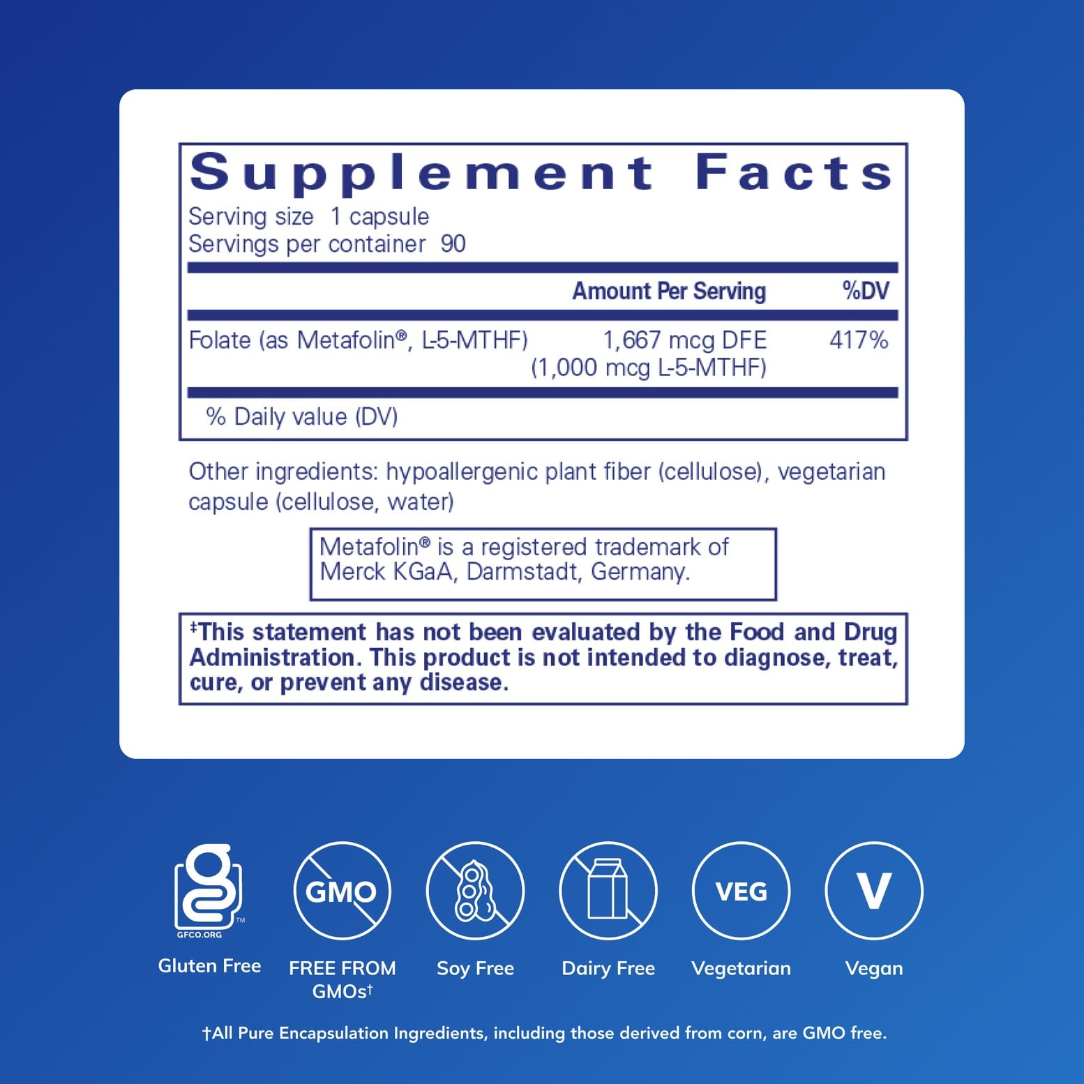 Close-up view of Folate 1000 capsules for daily supplementation
