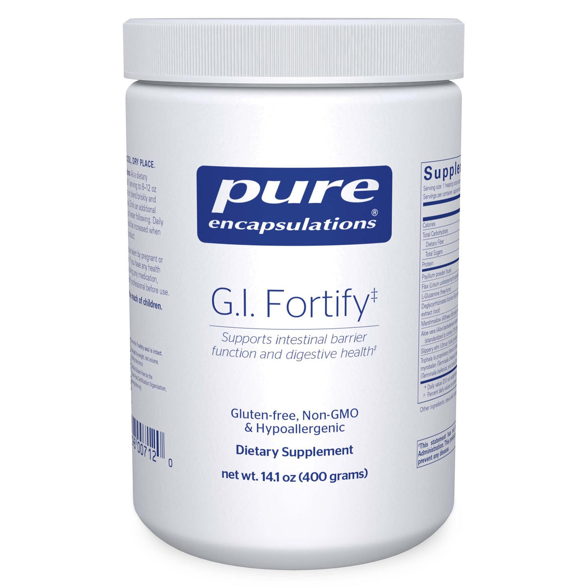 Pure Encapsulations GI Fortify bottle front for convenient daily GI support