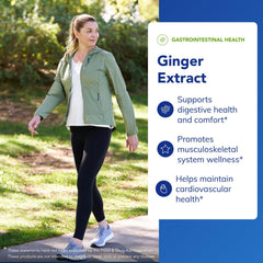 Pure Encapsulations Ginger Extract label detail emphasizing purity and testing.