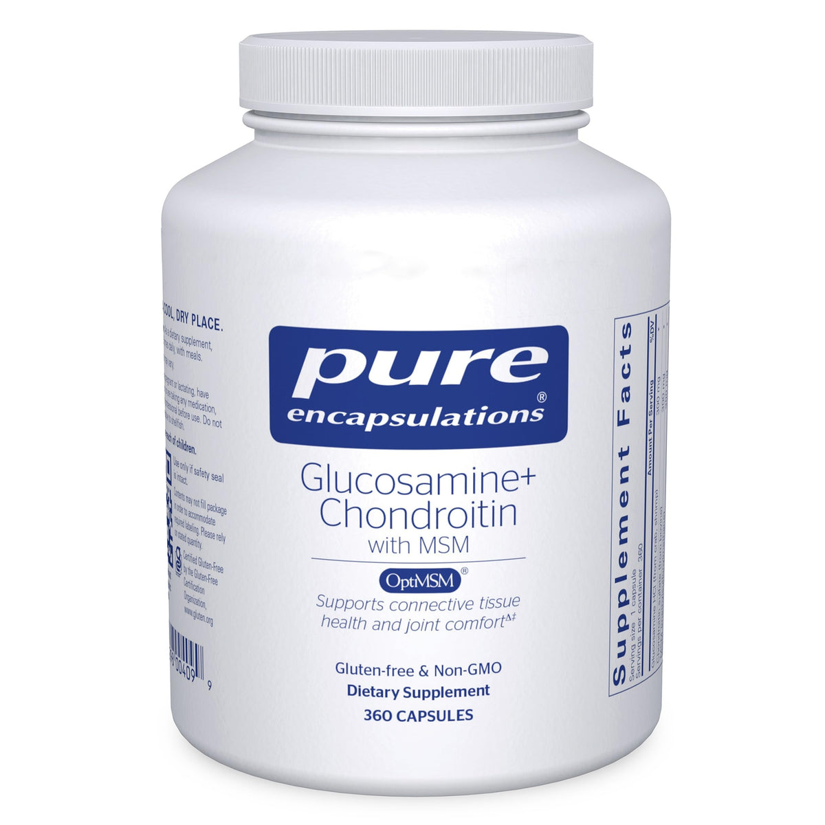 Pure Encapsulations glucosamine chondroitin MSM bottle signaling joint support