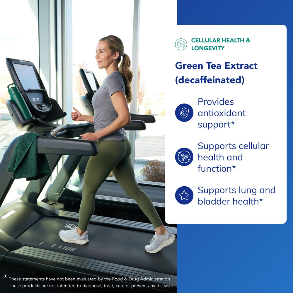 Pure Encapsulations Green Tea Extract Decaf label shows EGCG content