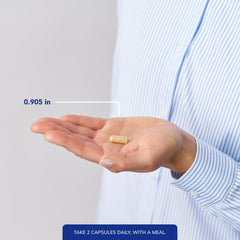 Strands of hair with Pure Encapsulations capsules indicating hair health support