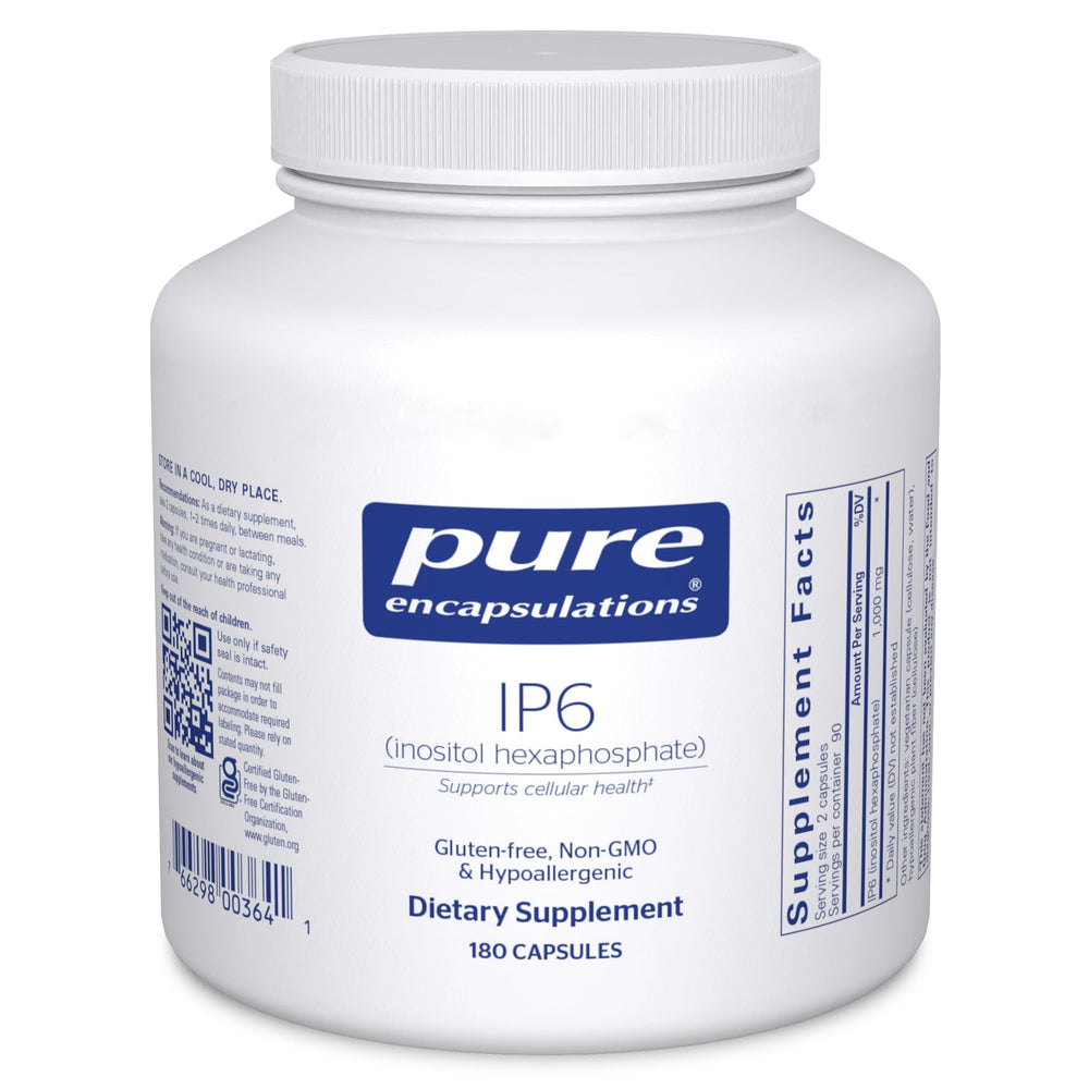 Pure Encapsulations IP6 bottle front view highlighting antioxidant support