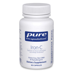 Pure Encapsulations Iron-C bottle pour for easy daily use.