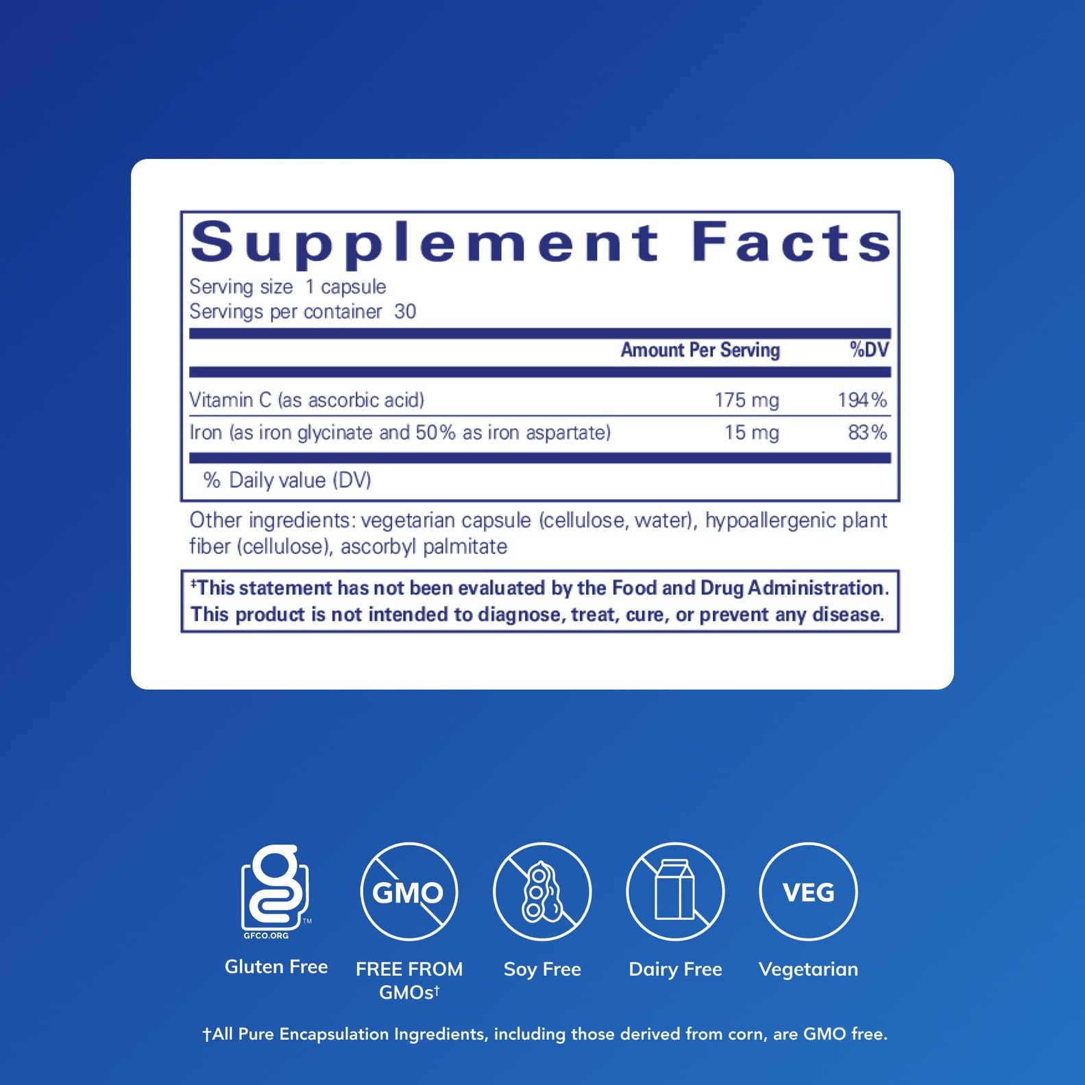 Iron-C tablet close-up highlighting iron delivery and Vitamin C coformulation