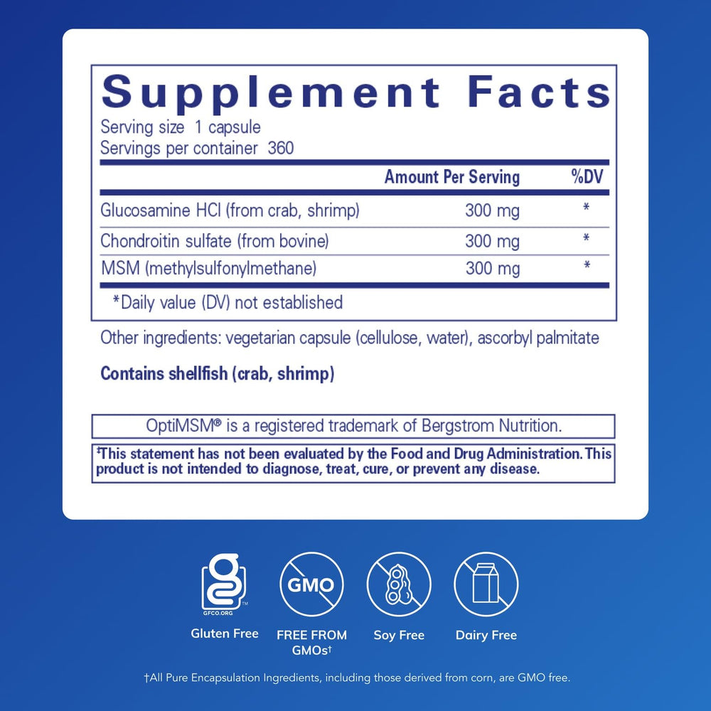 Close-up of Pure Encapsulations joint health capsules