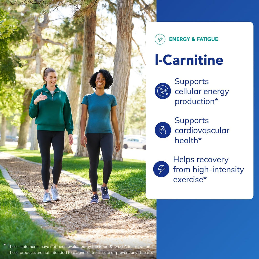 Pure Encapsulations L-Carnitine tartrate form close-up emphasizes stability.