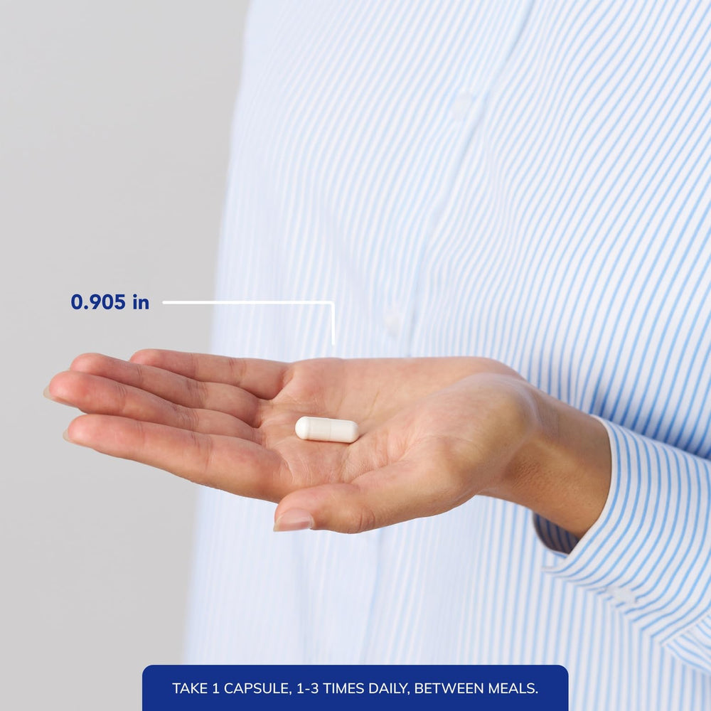 Label detail on Pure Encapsulations L-Glutamine bottle showing ingredients.