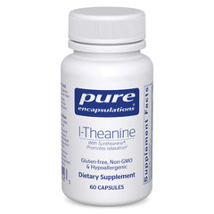 Pure Encapsulations L-Theanine capsules for relaxed focus without drowsiness