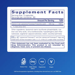 Pure Encapsulations liposomal vitamin C bottle showing a convenient daily supplement routine.