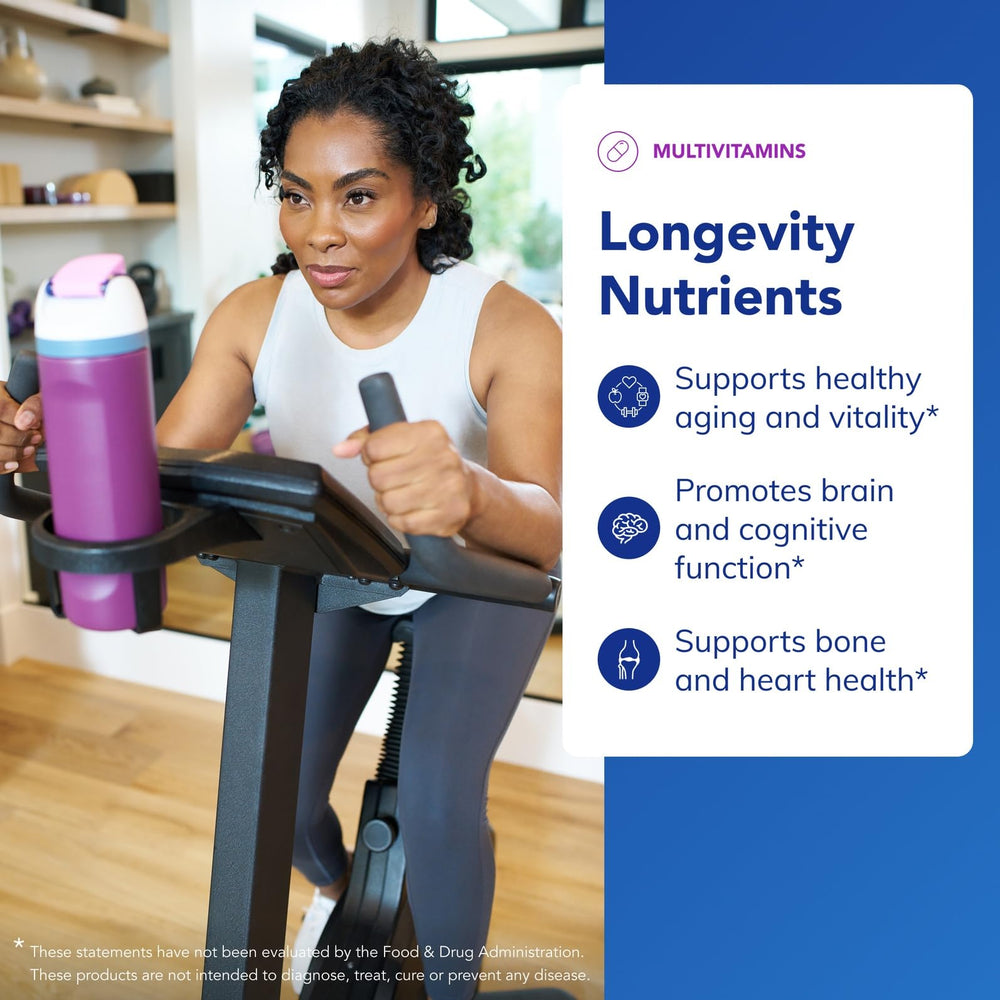 Pure Encapsulations Longevity Nutrients capsules pile indicating convenient daily metabolic and bone support