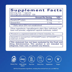 Pure Encapsulations Lutein Zeaxanthin capsules close-up ready for daily use