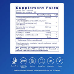 Close-up of Pure Encapsulations LVR Formula capsules for antioxidant liver support