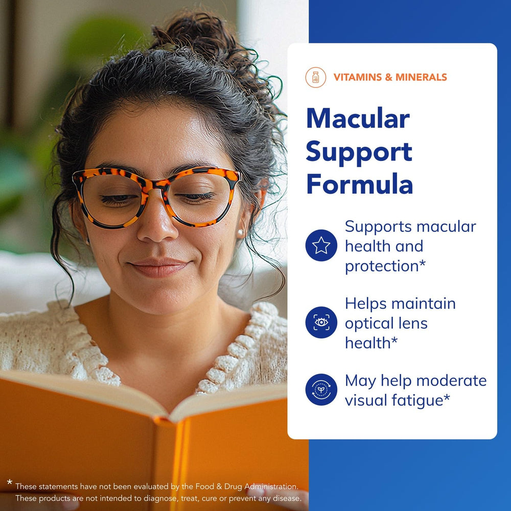Pure Encapsulations Macular Support capsules ready for daily use.