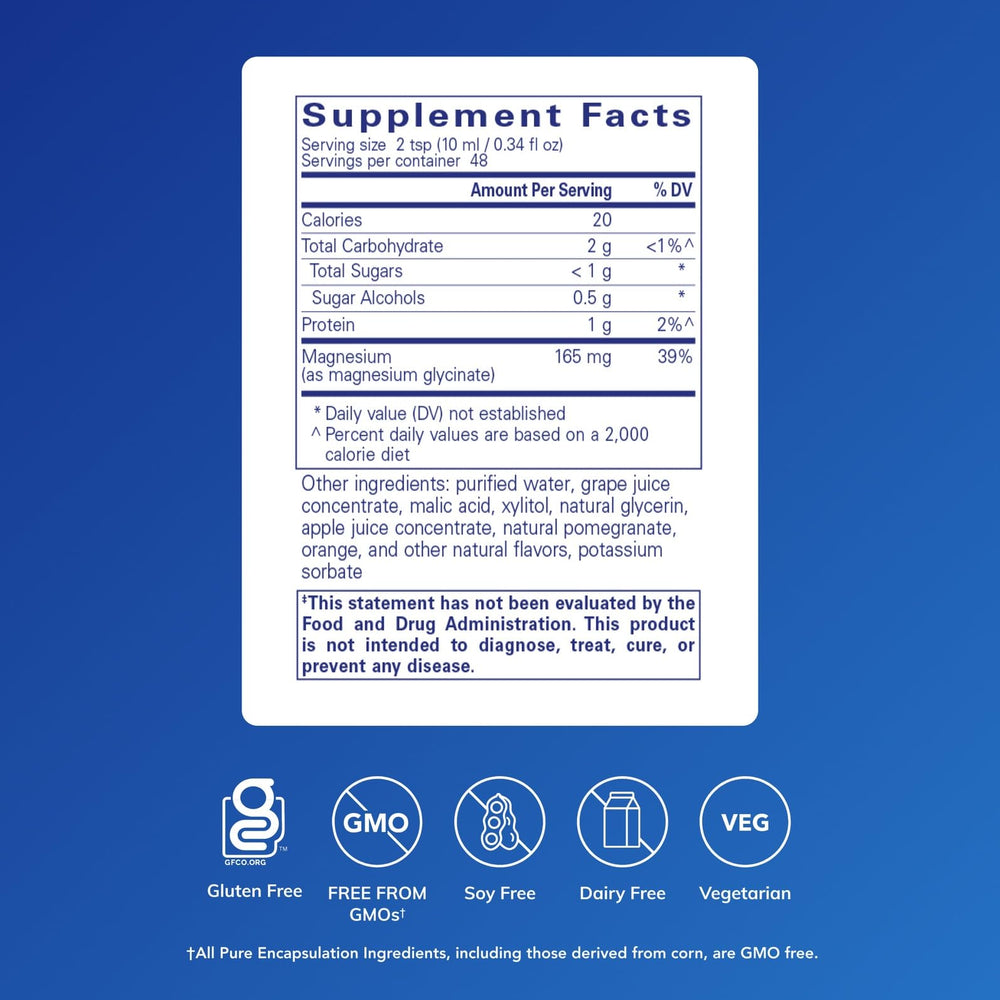 Pouring magnesium glycinate liquid to show easy daily dosing.