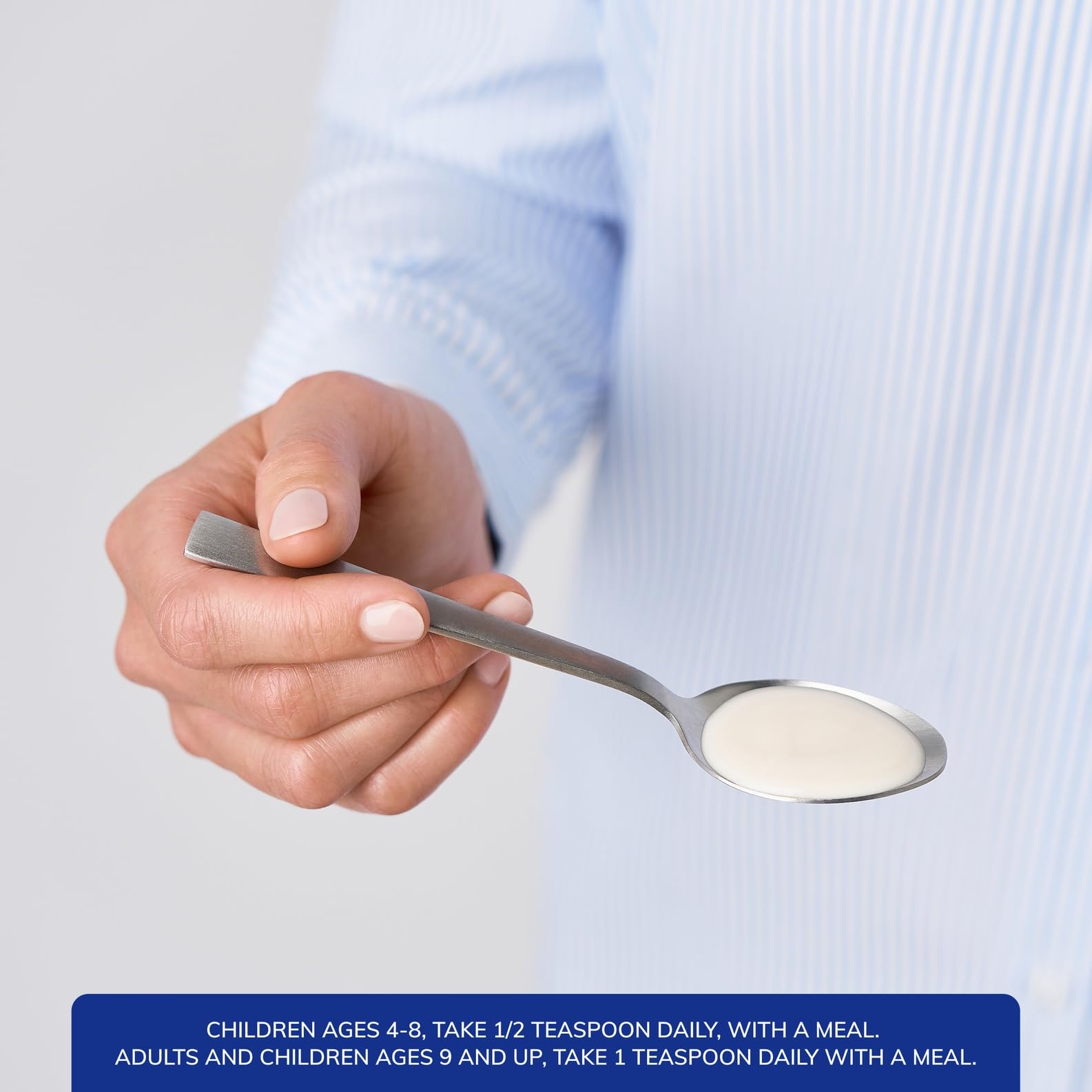 Close-up of the label shows hypoallergenic formula free from common allergens.