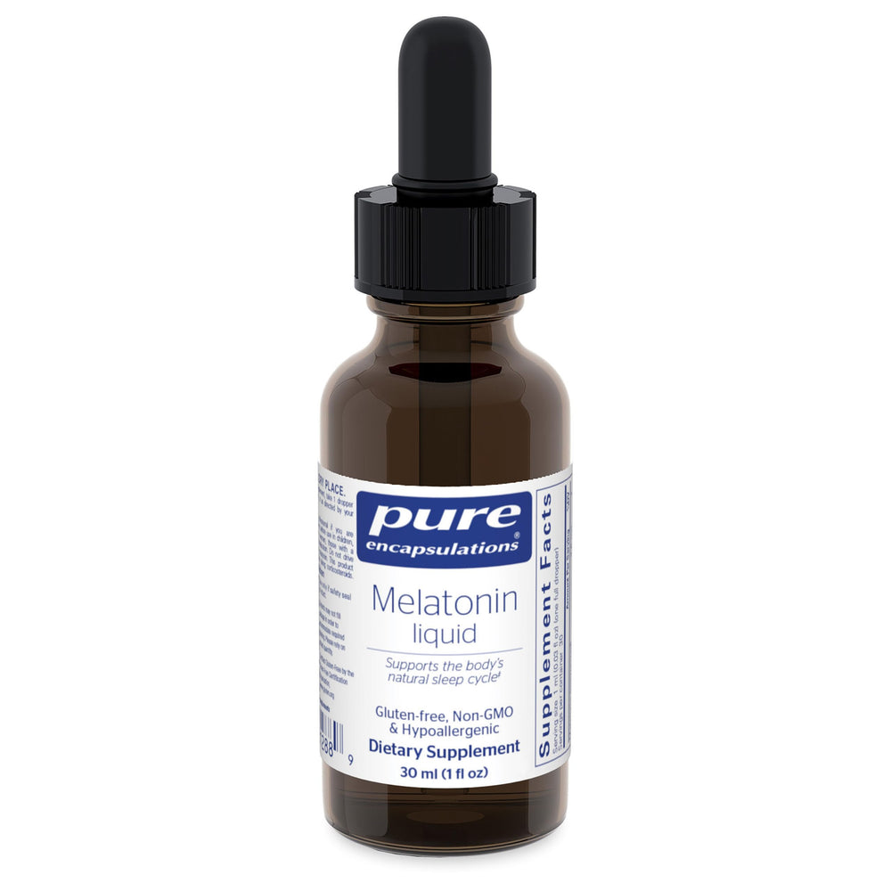 Pure Encapsulations Melatonin Liquid bottle — supports natural sleep cycle for nightly use.