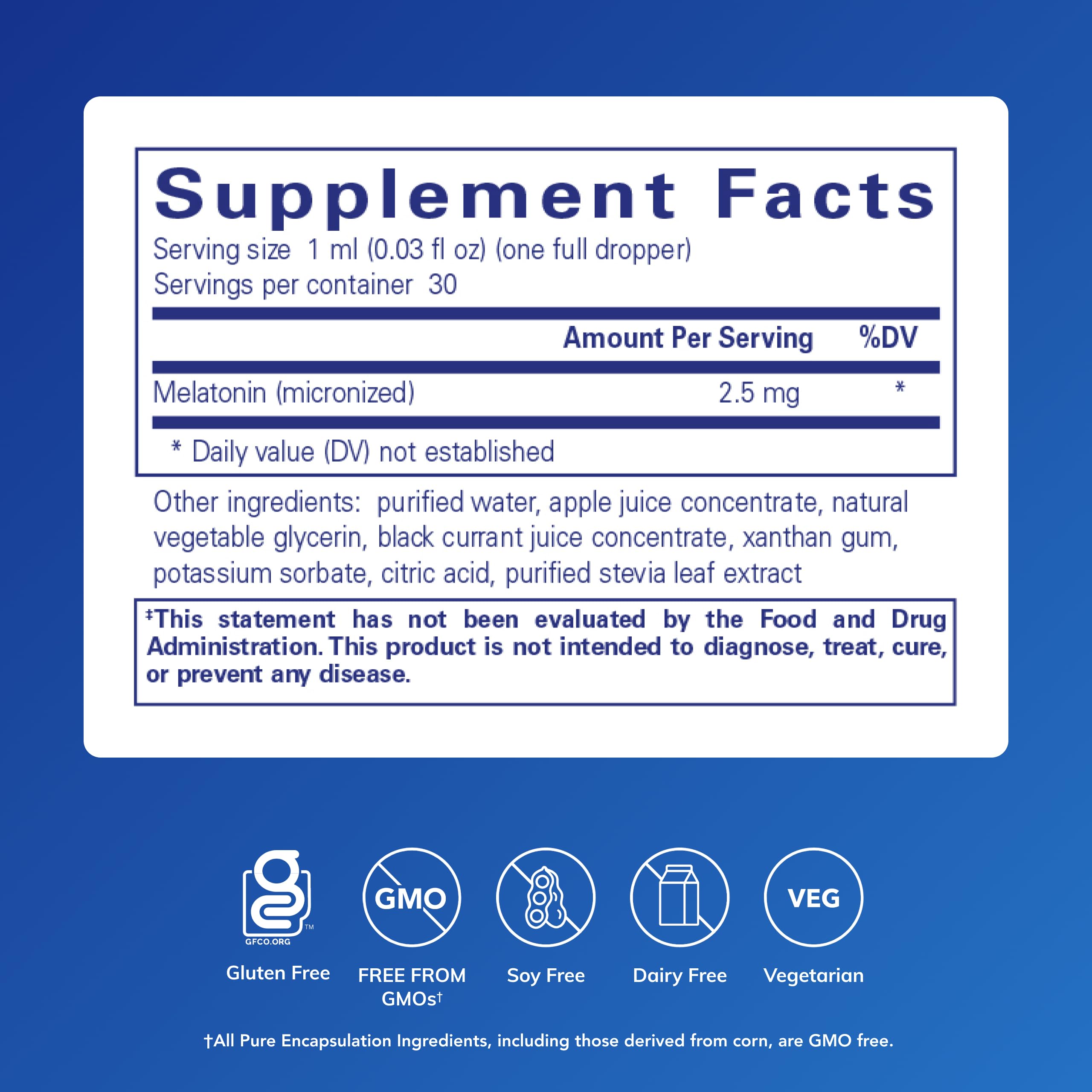 Pure Encapsulations Melatonin Liquid dropper — convenient nightly dosing for restful evenings.