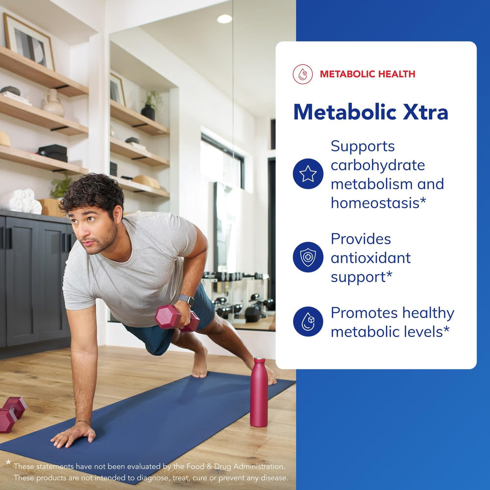 Pure Encapsulations Metabolic Xtra label front showcases clean, allergen-free design.